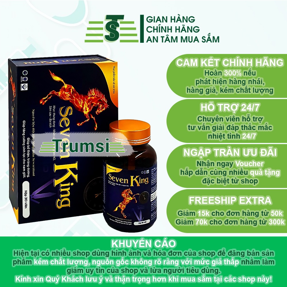 Viên Uống Bổ Thận Nam Seven King Tăng Cường Sinh Lý Giảm Đau Lưng Mỏi Gối Tiểu Đêm Nhiều An Toàn Hiệu Quả Ngay Tại Nhà