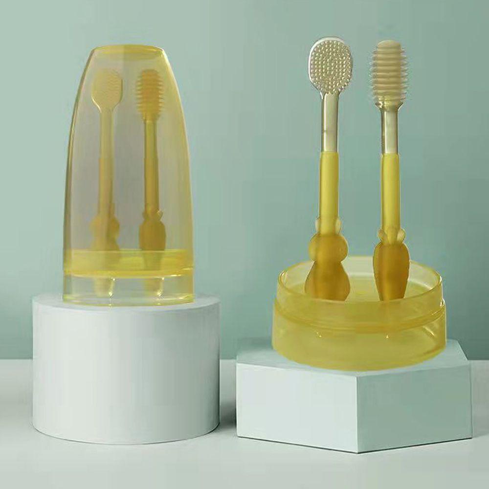 Bàn Chải Đánh Răng Silicone Cầm Tay Chống Bụi Cho Bé 0-18 Tháng Tuổi