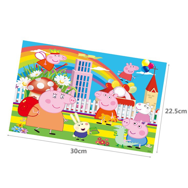 Tranh Xếp Hình Heo Peppa Pig 16 40 60 100 200 Mảnh Bằng Gỗ Ghép Hình