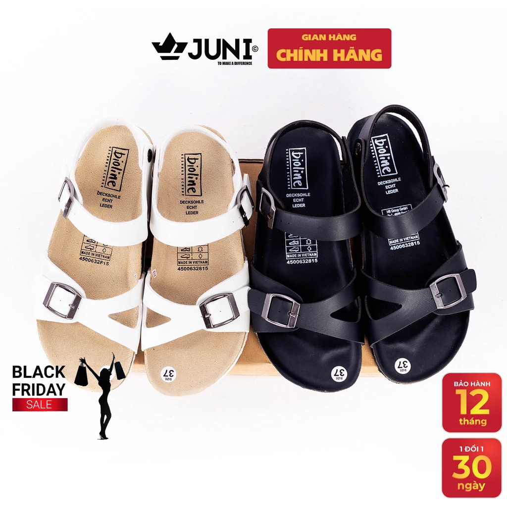 [DA PU-CHỐNG NƯỚC] PU23- Dép sandal Unisex da PU cao cấp, đế trấu Bioline - Xuất khẩu châu Âu - Juni Store