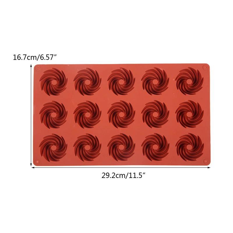 Khuôn Silicone 15 Ô Hình Xoắn Ốc Làm Bánh Mousse