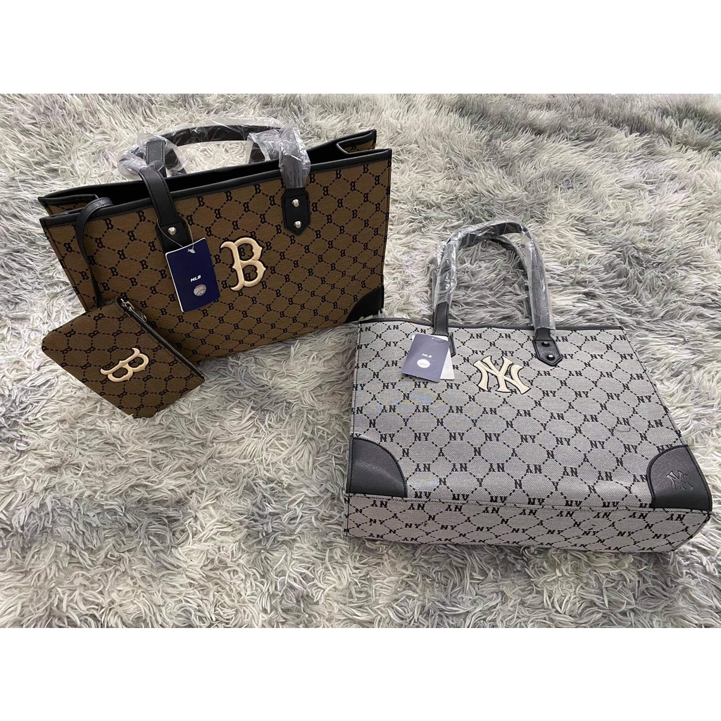 Túi Xách MLB Monogram Diamond Jacquard Shopper Bag New York Yankees 3AORL021N-50GRS Xám - Ib trước khi đặt hàng