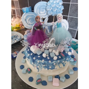 Topper Trang Trí Bánh Kem Hình Công Chúa Anna ,Ariel, Cinderella, Elsa, Sofia, Snow White