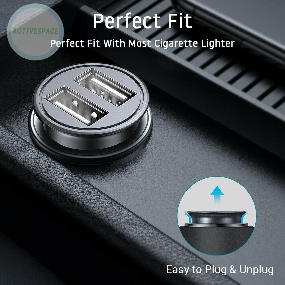 2 Way USB Charger Car Dual Socket 12V-Cigaret Lighter Splitter Power Adapter-New