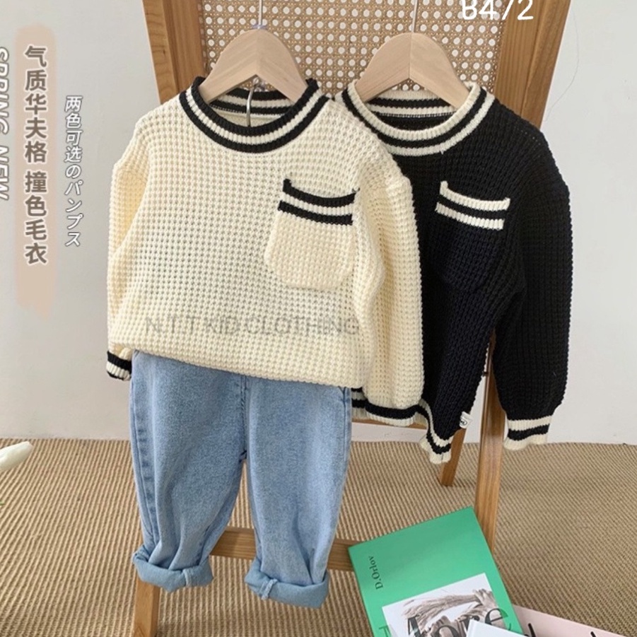 TẾT 2024: ÁO LEN cho BÉ TRAI phối viền tinh tế 16-36kg