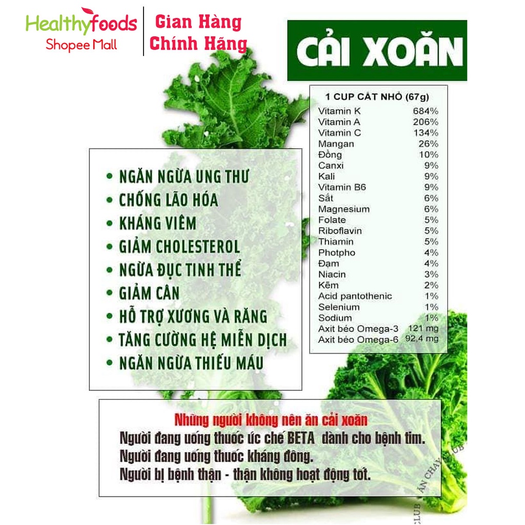 Bột cải Kale sấy lạnh Jan's 60gram hỗ trợ tiêu hóa tốt cho tim mạch và giảm nguy cơ mắc ung thư