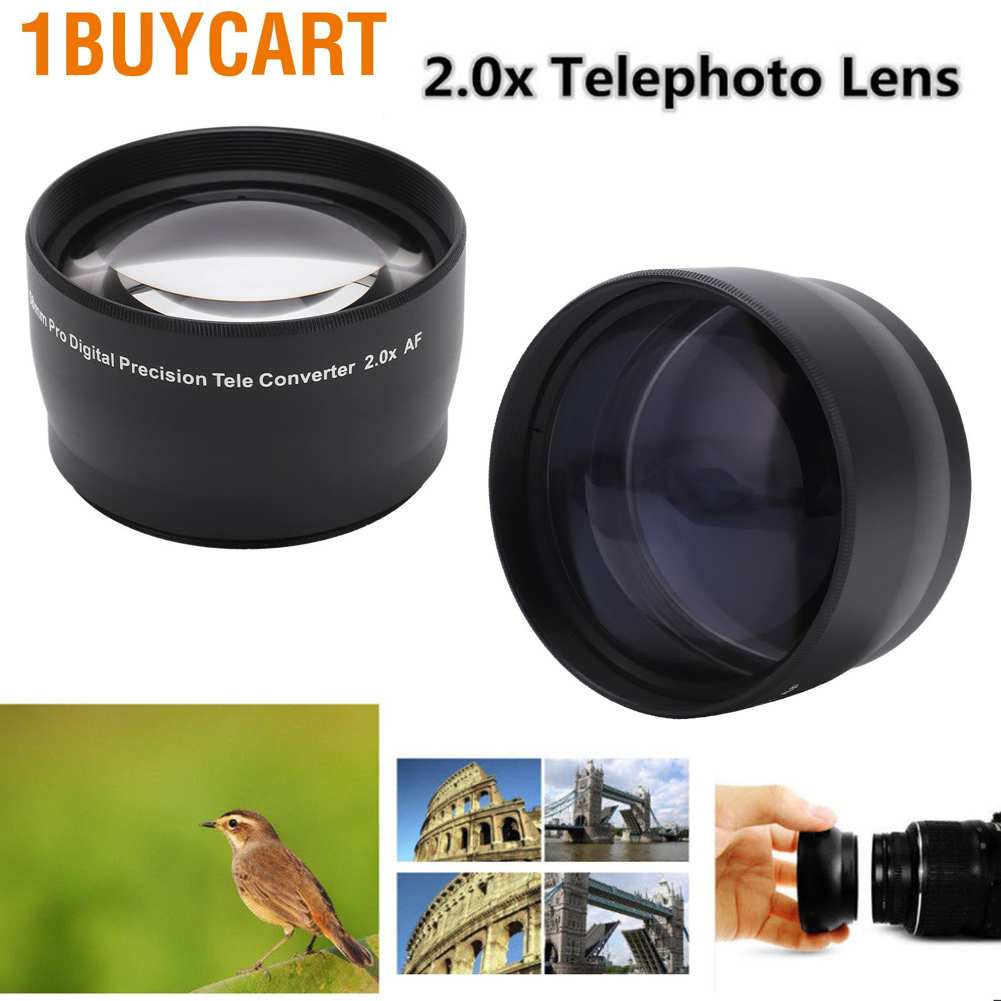 1buycart Universal 58mm 2X Telephoto Lens Teleconverter for Canon Nikon Sony Pentax Etc