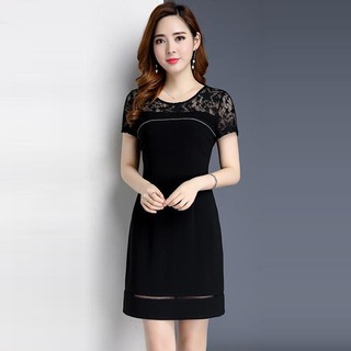 Đầm Suông Nữ Phối Ren Thanh Lịch