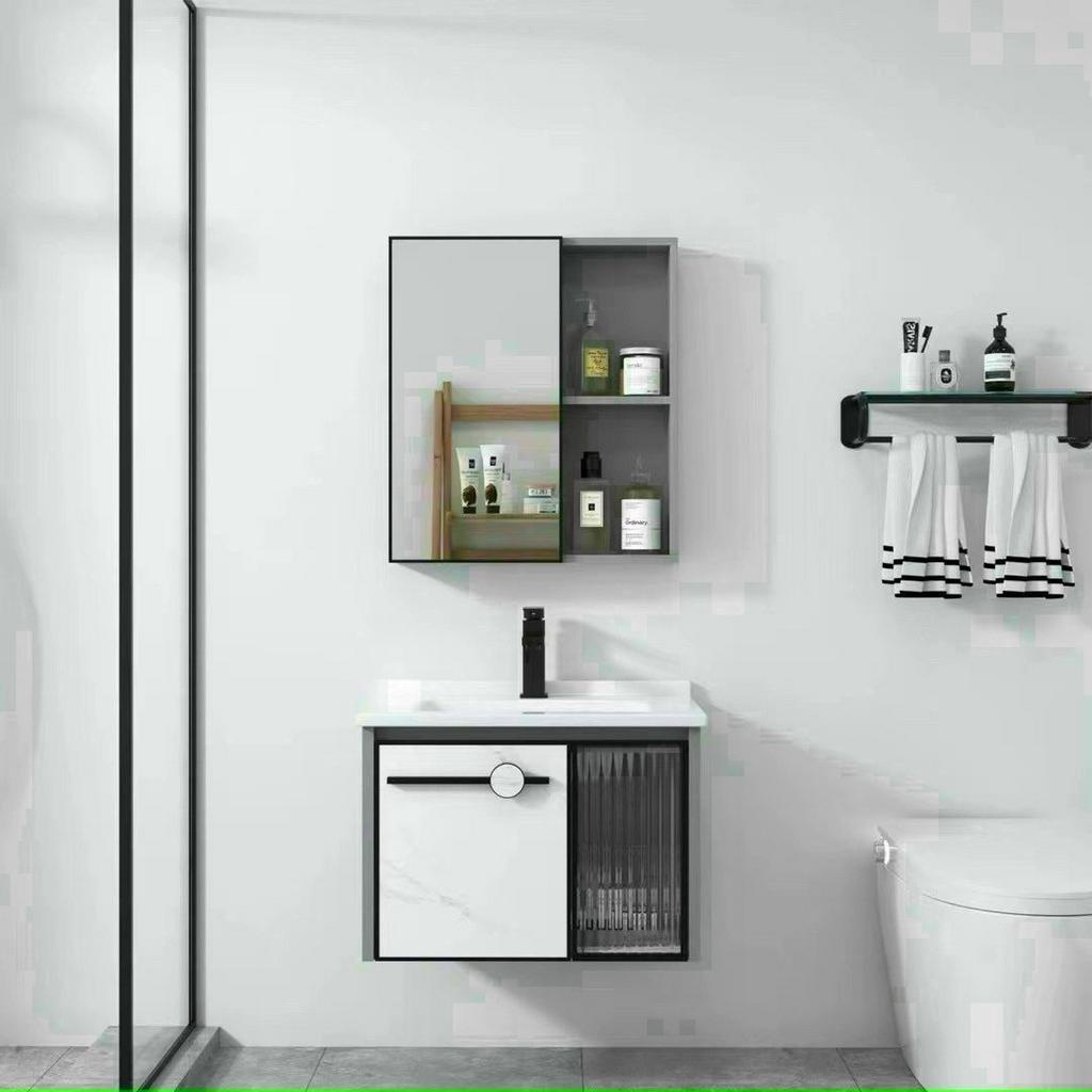 Tủ Lavabo Xám Phòng Tắm Chống Thấm Nước ,Tủ Nhôm Lavabo đen, Tủ Gương Lavabo,Tủ Lavabo Giá Rẻ
