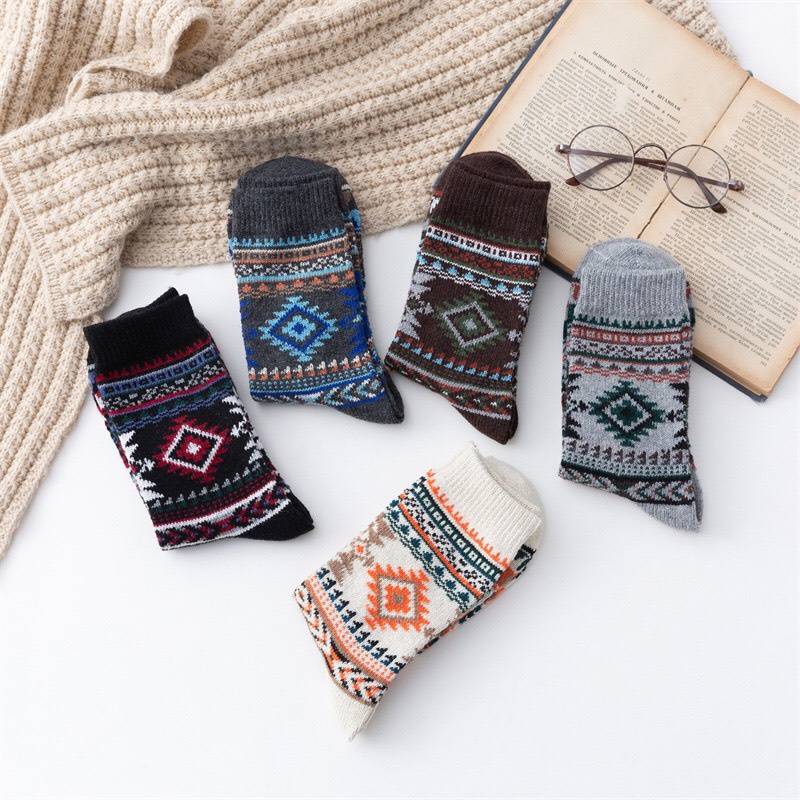SET 5 ĐÔI TẤT THỔ CẨM M6 KÈM TÚI ZIP