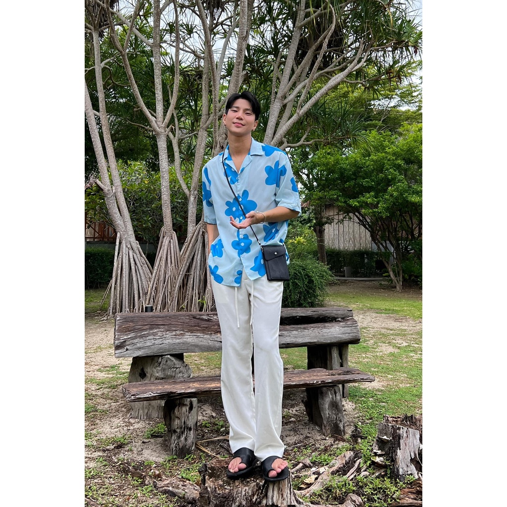 Á sơ mi nam  xanh - Beachee Blue Shirt