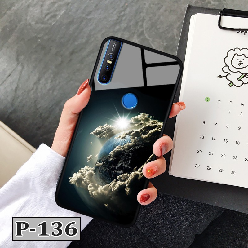 Ốp Vivo V15  - lưng kính in hình 3D