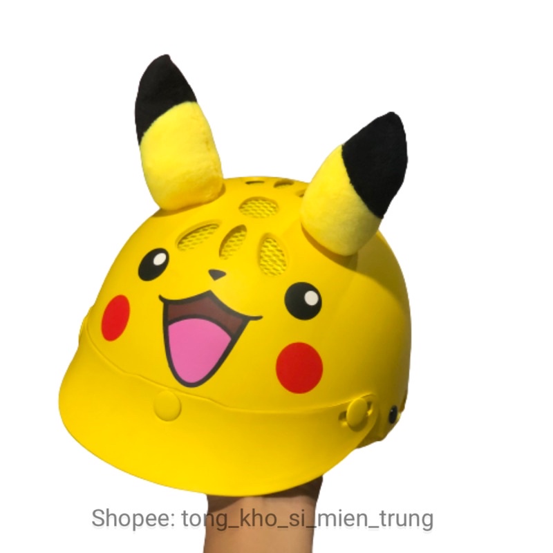 Mũ bảo hiểm trẻ em cho bé trai bé gái 2 3 4 5 6 7 tuổi cao cấp chính hãng pikachu cá mập khủng long siêu nhân dễ thương