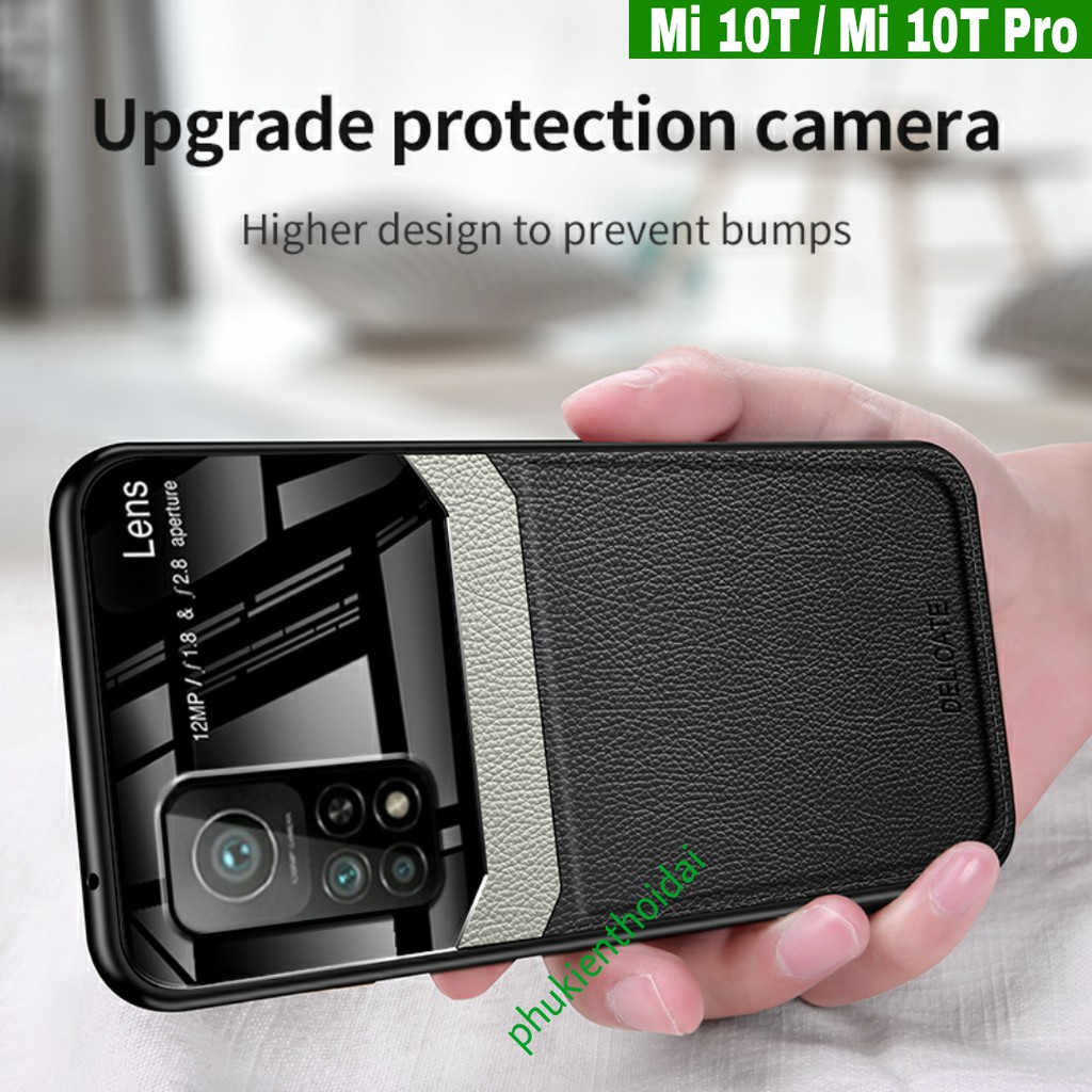 Ốp lưng Xiaomi Mi 10T Pro / Mi 10T / 11T / 11T Pro / 12T / K50 Ultra chống sốc da kính thời trang cao cấp