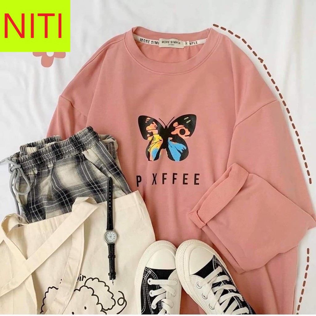 [ LOẠI 1!! ] ÁO SWEATER NỈ NGOẠI NAM NỮ UNISEX NITI IN HÌNH CON BƯỚM MÀU TRẮNG, HỒNG TÍM SIÊU PHÁ CÁCH ĐỦ SIZE ĐỦ MÀU | BigBuy360 - bigbuy360.vn