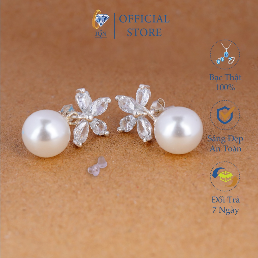 Bông tai bạc giá rẻ, bông tai nữ ms40/ Trang sức bạc JQN