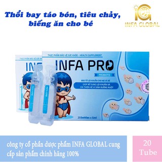 [CHÍNH HÃNG] Bào tử lợi khuẩn INFAPRO men vi sinh thổi bay BIẾNG ĂN TÁO BÓN TIÊU CHẢY CHO MẸ VÀ BÉ( 20 ống )