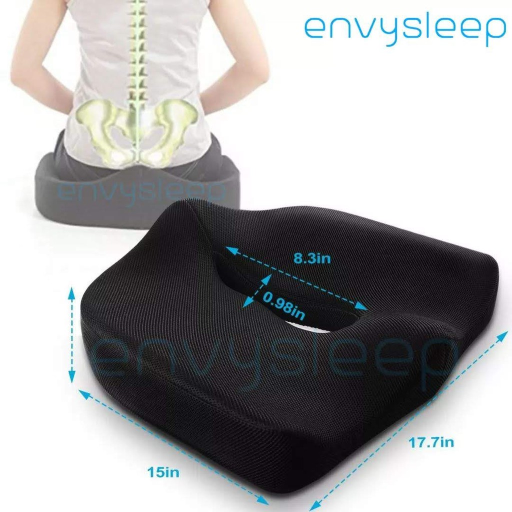 Combo Gối ngồi Cao su non Envysleep và silicon gót chân Envysleep, hỗ trợ đốt xương cụt, giảm đau lưng