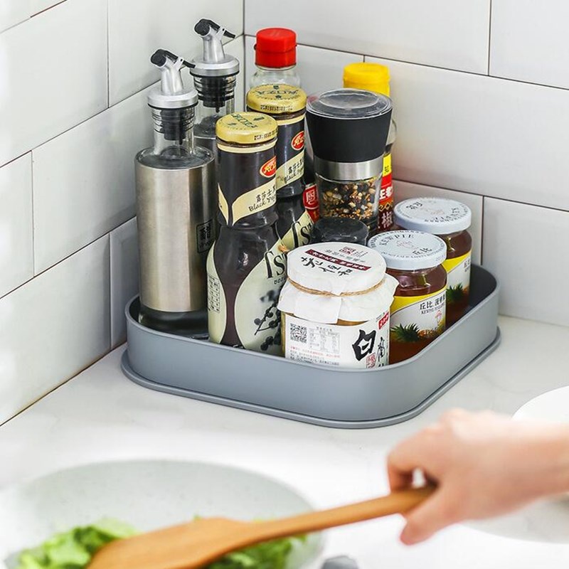 A - LIFE Khay Đựng Gia Vị Hình Vuông Có Thể Xoay Gắn Dưới Bồn Rửa Chén / Tủ Lạnh / Tủ Lạnh Cho Nhà Bếp / Tủ Lạnh / Hàng Có Sẵn * Giao Hàng Nhanh Chóng