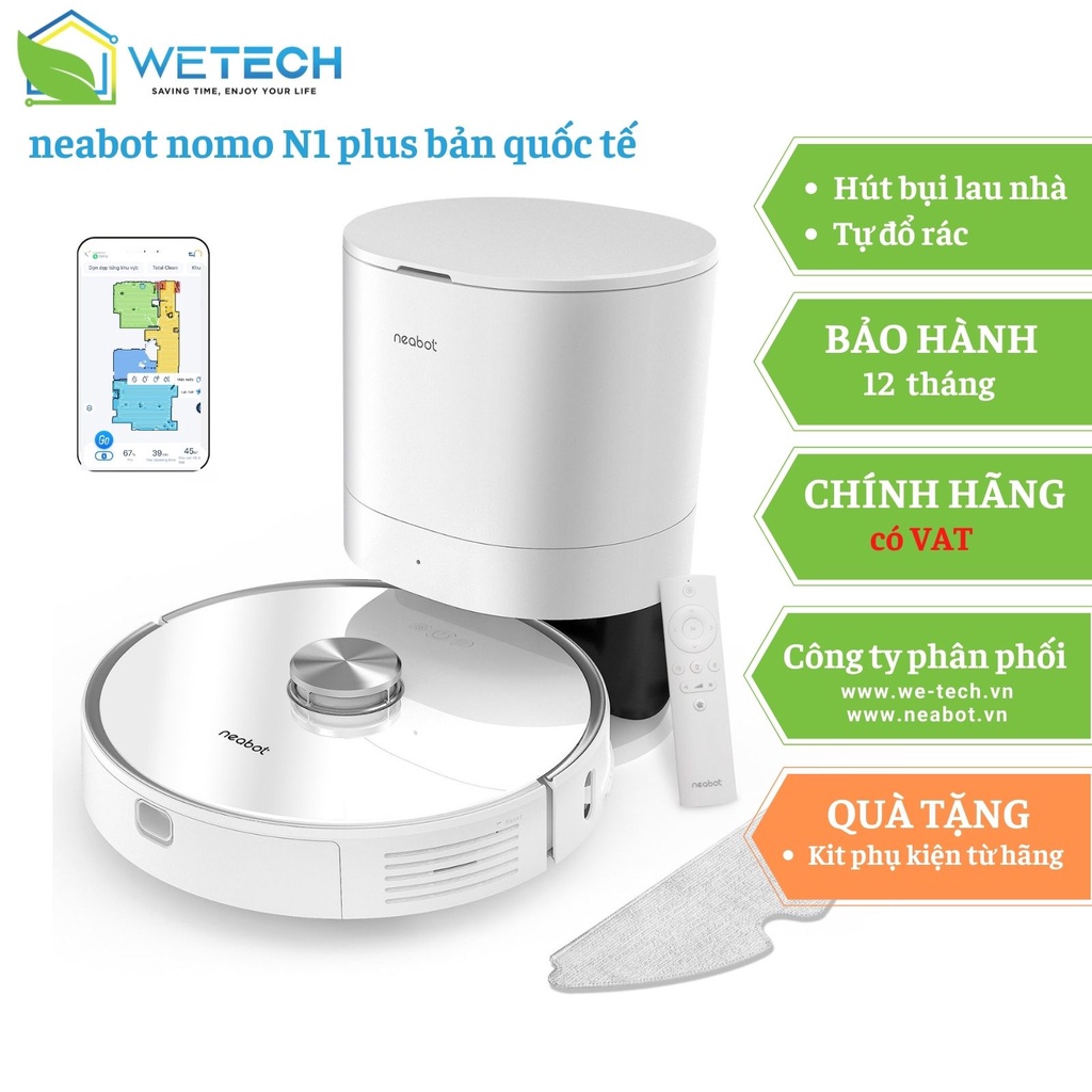 NEABOT N1 BẢN QUỐC TẾ – Robot hút bụi lau nhà tự đổ rác chính hãng