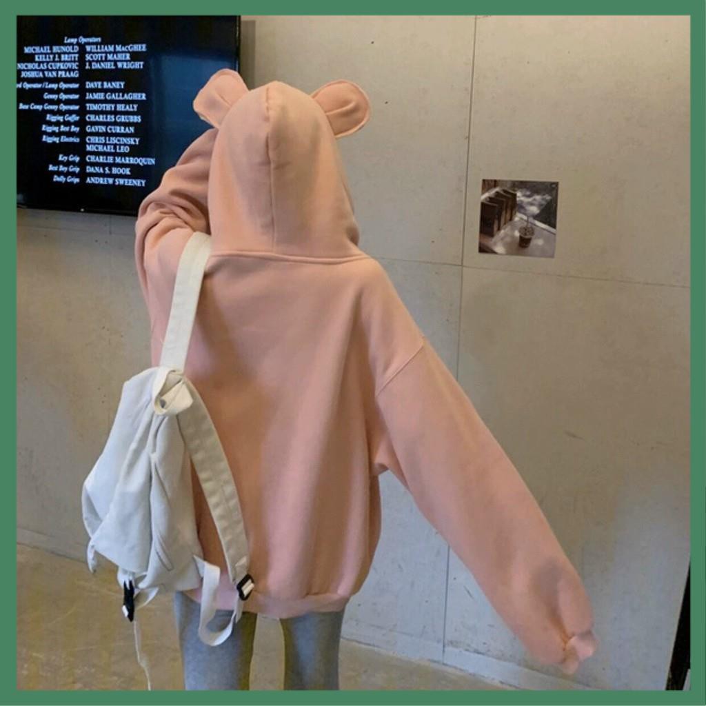 Áo Khoác Hoodie Zip Trơn Tai Thỏ Dễ Thương - La mode | BigBuy360 - bigbuy360.vn