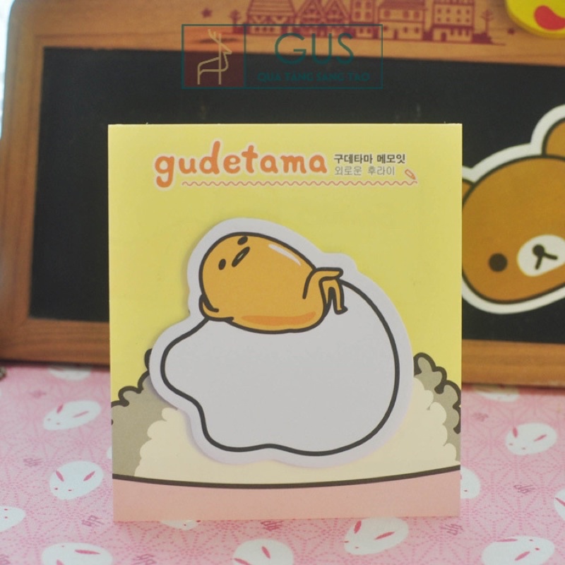 Tập giấy note trứng lười Gudetama, giấy ghi chú đáng yêu Gusshop