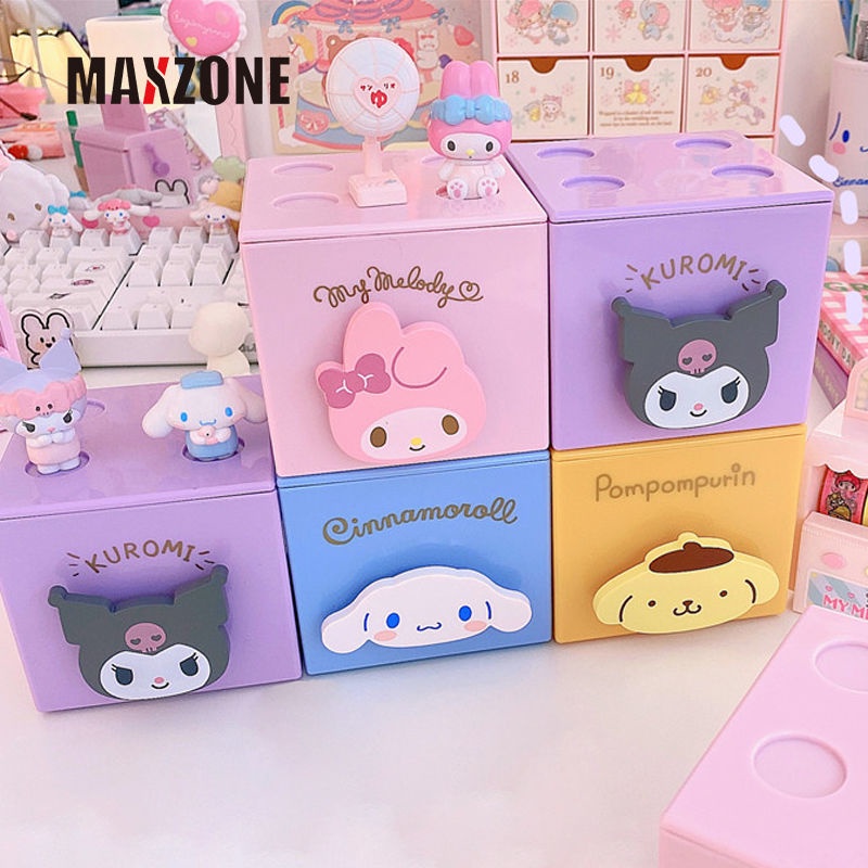 SANRIO Hộp Đựng Đồ Dùng Để Bàn Thiết Kế Độc Đáo Dễ Thương Cho Nữ