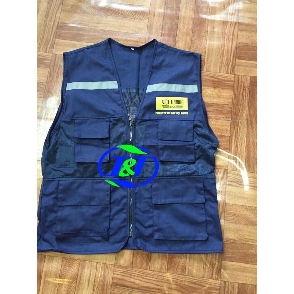 ÁO GILE BẢO HỘ TÍM THAN ĐÃ IN CHỮ NHƯ HÌNH Size L