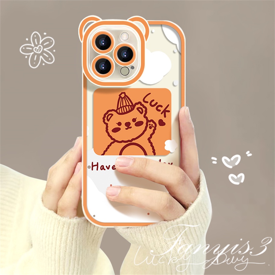 Ốp Điện Thoại Dẻo Họa Tiết Gấu &amp; Tai Gấu Dễ Thương Cho iPhone 14 13 12 11 Pro Max X XR Xs Max 8 7 6 6s Plus SE 2020