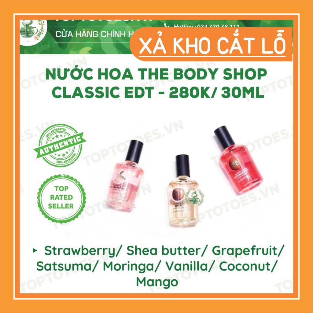 SALE THÔI NÀO Nước hoa The Body Shop Classic EDT - Strawberry/ Shea butter/ Grapefruit/ Satsuma/ Moringa/ Vanilla/ Cocon