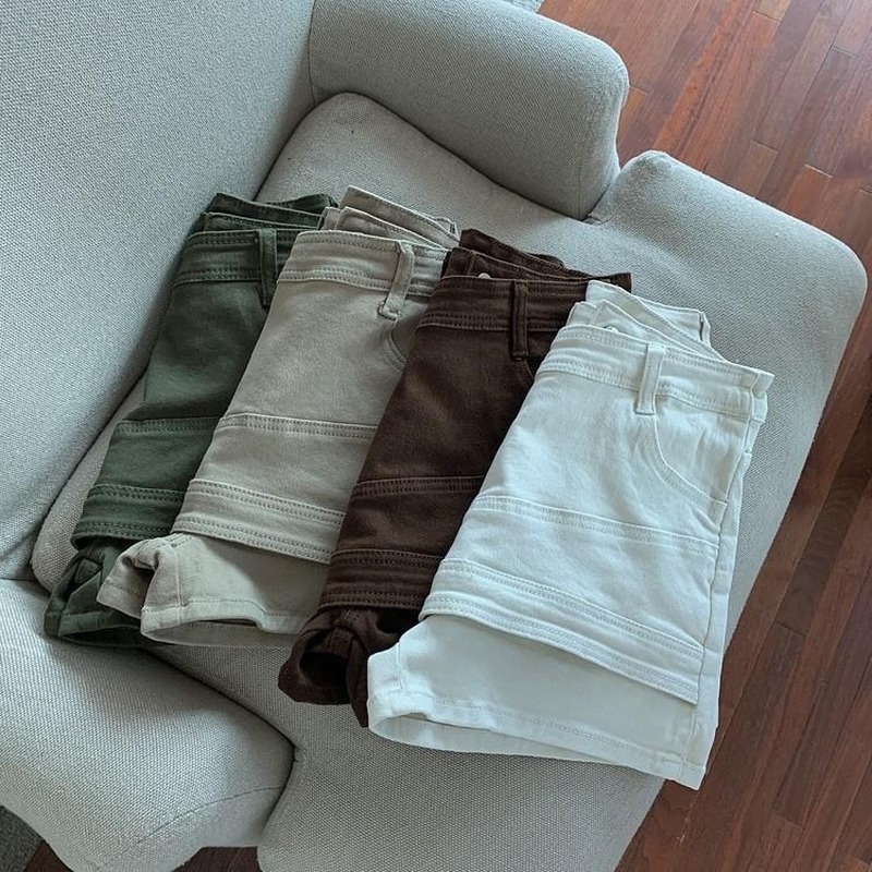 Quần Short Denim Lưng Cao Dễ Phối Đồ Thời Trang Quyến Rũ Cho Nữ
