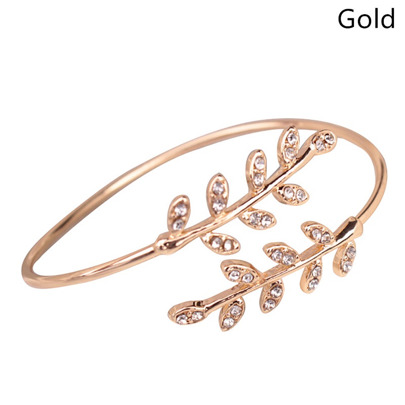 1 Pc Party Jewelry Adjustable Bangles Women Opening Bracelet Fine Bangles Opening Bangles Leaf Bangles