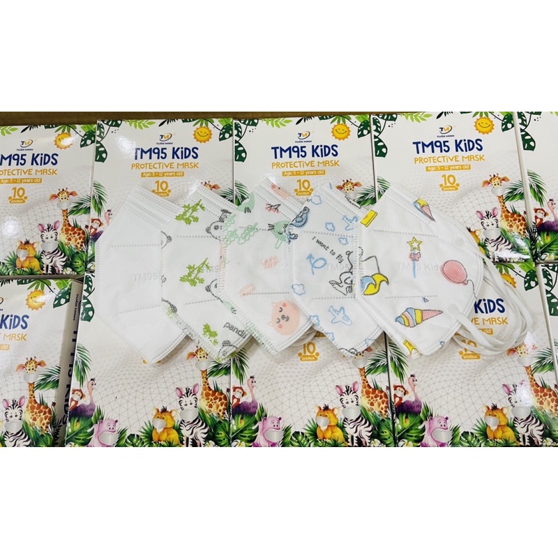 Khẩu Trang N95 Kid Thương Hiệu Tuấn Minh(Tiêu Chuẩn Xuất Khẩu BFE≥95%) Khẩu Trang Y Tế 5 Lớp TM95 Kháng Khuẩn