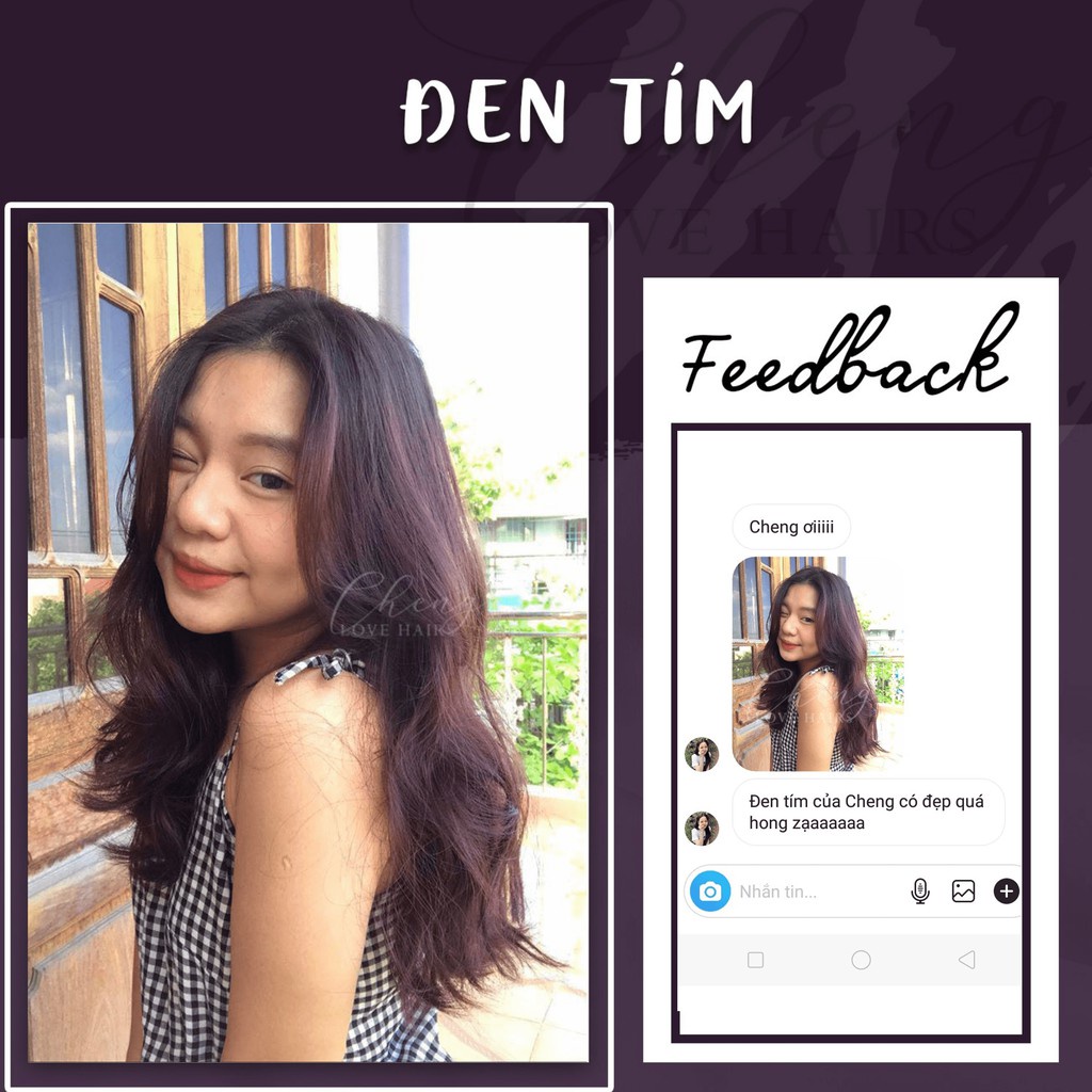 Thuốc nhuộm tóc TÍM ĐEN không tẩy tặng oxi trợ nhuộm | Chenglovehair, Chenglovehairs