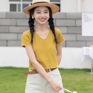 áo montoghi cổ V cúc