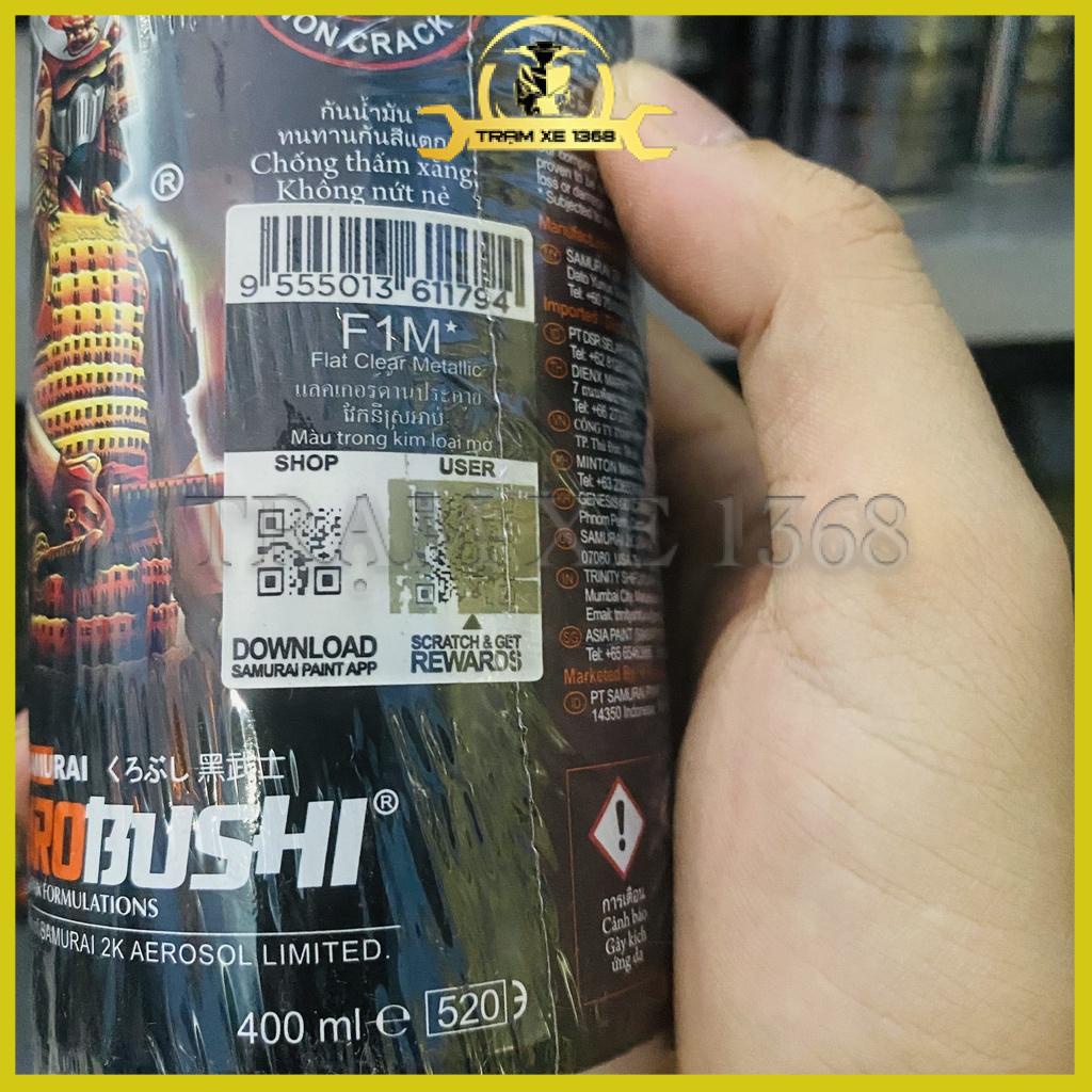 Sơn Xịt Samurai F1M Màu Trong Mờ Ánh Kim (Phủ Keo Nhám Lấp Lánh)