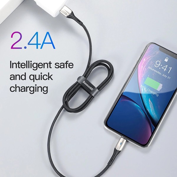 Cáp sạc iphone Baseus - Dây Cáp Lightning hỗ trợ sạc nhanh IPhone - Siêu bền - Chống gẫy - Đèn LED - Bảo hành chính hãng