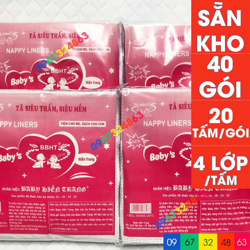 Bộ miếng lót phân su BABY HIỀN TRANG 4 lớp 40 gói