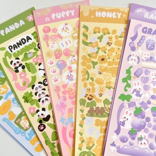 Sticker Dán Hình Con Ong Và Gấu Trúc Dùng Trang Trí Scrapbook