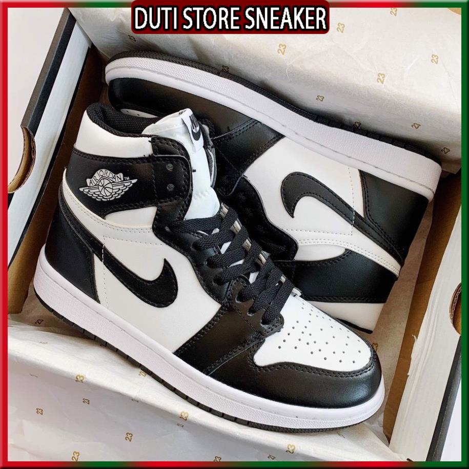 Giày Thể Thao Jodan Panda, Giày JD1 Cao Cổ Nam Nữ Đen Trắng HOT 2022