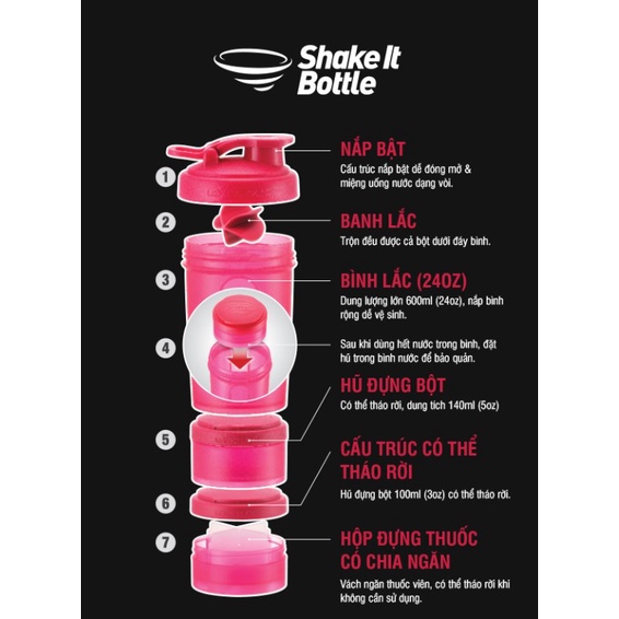 [Có Video] Bình Lắc SHAKE IT Lock&amp;Lock 600ml HAP945