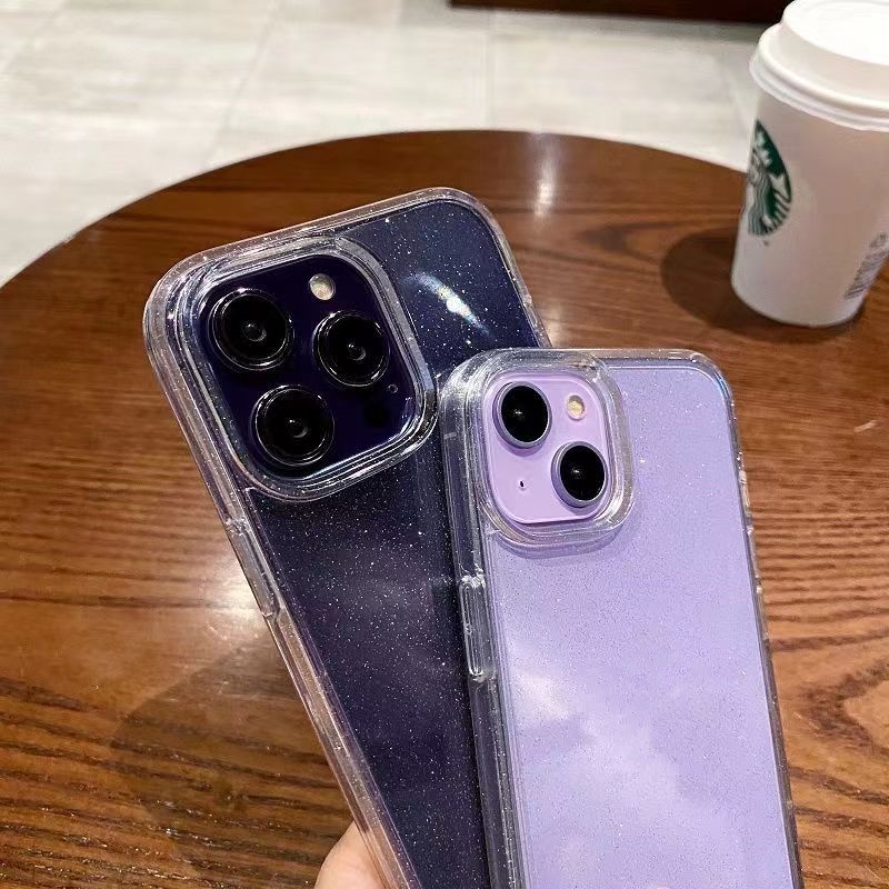Ốp Điện Thoại Cứng Trong Suốt Phối Kim Tuyến Cho iPhone 14 Pro Max 13 Pro Max 11 Pro 12 XS Max 6 7 8 Plus