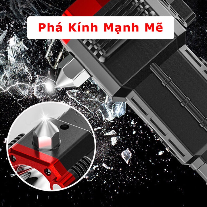 Đèn pin phá kính cầm tay đa năng, có dao cắt dây an toàn, đèn cứu hộ thoát hiểm khẩn cấp cho xe hơi