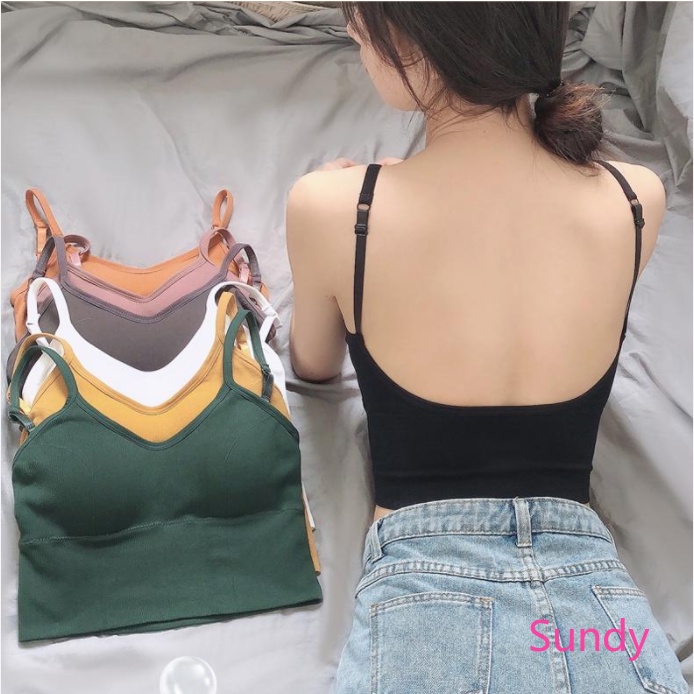 Áo Hai Dây Dáng Chữ U Thời Trang Mùa Hè Xinh Xắn Cho Nữ