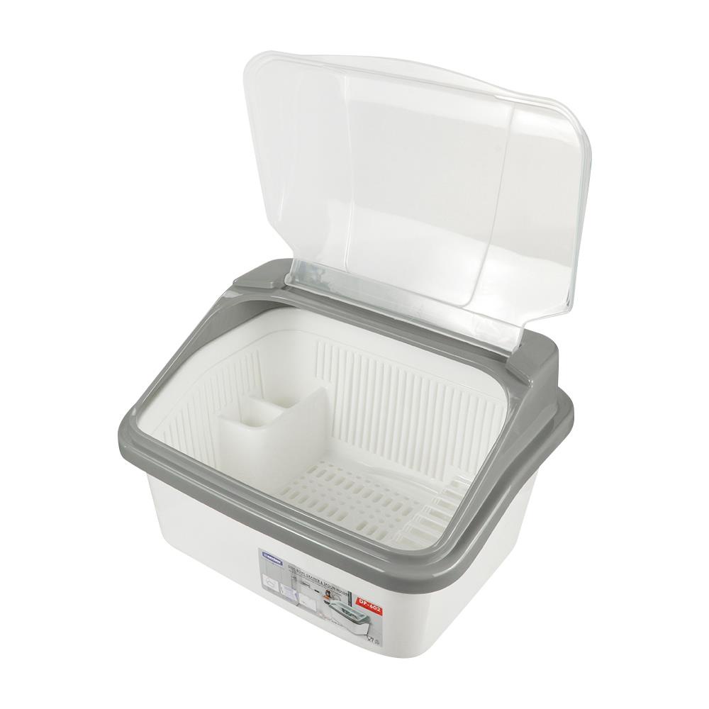 HomeBase KEYWAY Giá thoát nước bát đĩa bằng nhựa DP-602 Thái Lan 47X37.5X28.3cm màu trắng