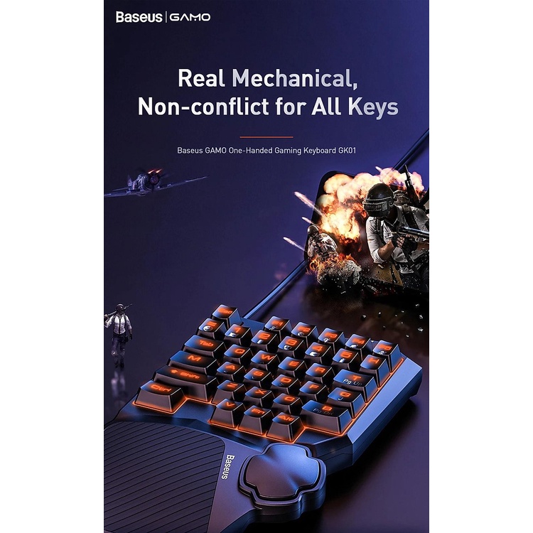 Bàn Phím Cơ 1 tay dành cho game thủ Gaming Baseus GaMo GK01