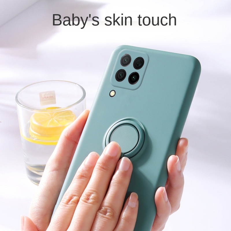 Samsung Galaxy M42 M32 M22 M12 A22 A42 F62 M62 A12 Ốp Điện Thoại Silicone Mềm Chống Sốc Kèm Móc Xỏ Ngón Cho