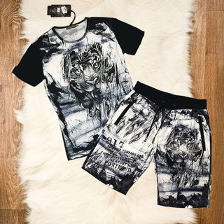 [Mã FASHIONT4MA2 giảm 10K đơn 50K] XẢ HÀNG Bộ Đồ Nam - Bộ Thun Nam Thời Trang Hè In Hình Hổ - ShopMens - BN142