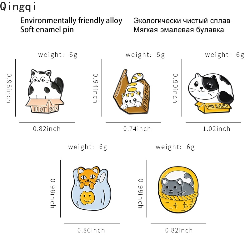 Huy hiệu cài áo Miss Zoe thiết kế chú mèo hoạt hình ngộ nghĩnh đáng yêu