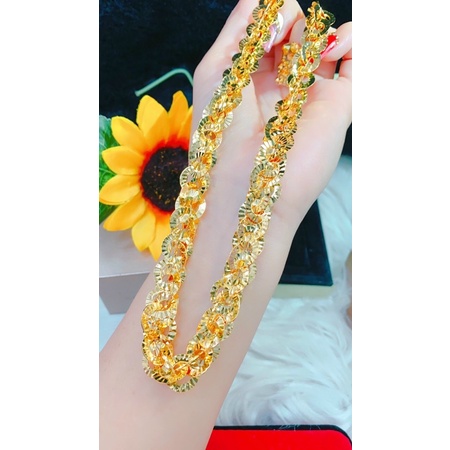 Dây chuyền nữ kiểu khoen tròn dát vàng 18 dát bạch kim cao cấp mẫu mới siêu đẹp